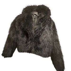 Art Class Black Faux Fur Coat